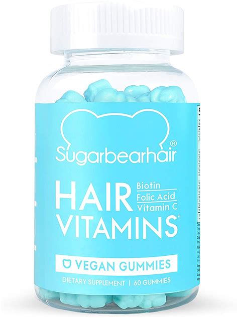 SugarBearHair Vitamins, Vegetarian Gummy Hair Vitamins with Biotin, in ...