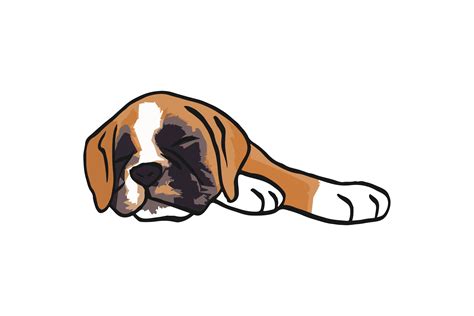 Boxer Dog Sleep Cute Sticker Graphic by MVMET · Creative Fabrica