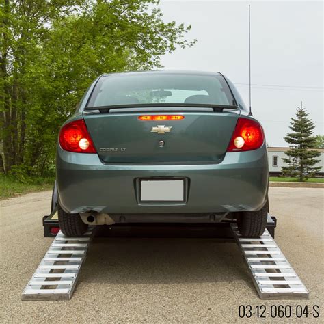 Hook End Aluminum Car Trailer Ramps, Stub Foot - 3,000-lb per axle ...