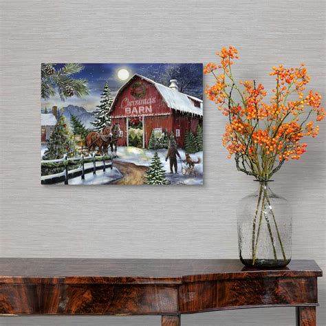 The Christmas Barn Canvas Art Print | eBay