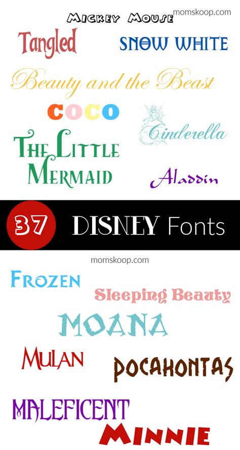 Free Disney Fonts - Updated 2022- MomSkoop