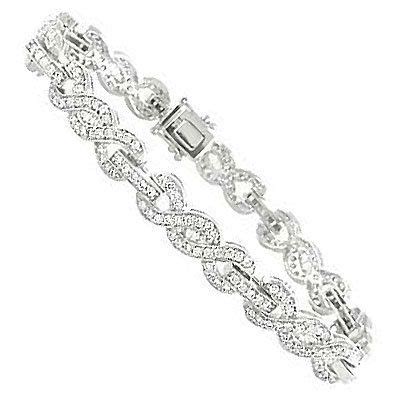 Diamond Infinity Bracelet for Women | 18K Round Baguette Diamond ...