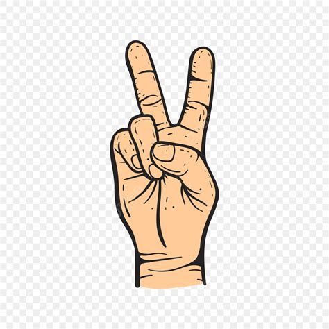 Peace Sign Hand Vector PNG Images, Peace Hand, Peace, Hand, Peace Day ...