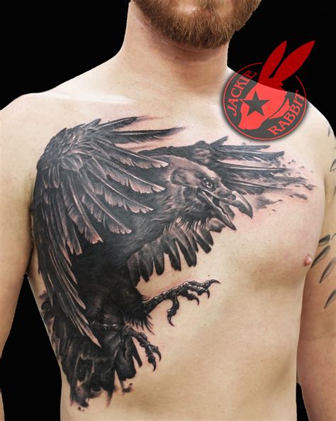 Realistic Raven Crow Chest Piece 3d Wings Black and Grey T… | Flickr