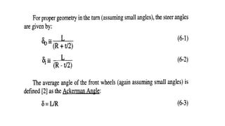 ackerman steering geometry and cornering