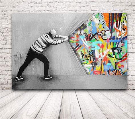 Faicai Art Banksy Graffiti Street Art Peinture sur toile Art mural ...