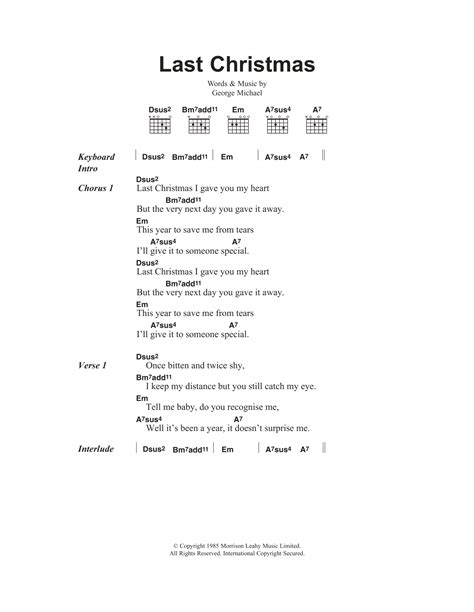 Wham! - Last Christmas at Stanton's Sheet Music