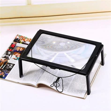 ANGGREK Magnifier Glass A4 Size,Large A4 Page Hands Free 3x Magnifying ...