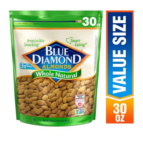 Blue Diamond Almonds Whole Natural Almonds, 30 oz - Walmart.com