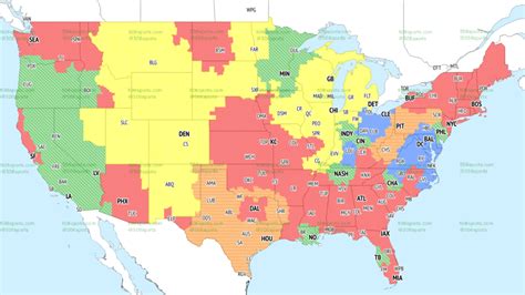 TV broadcast maps for Week 4 of NFL action