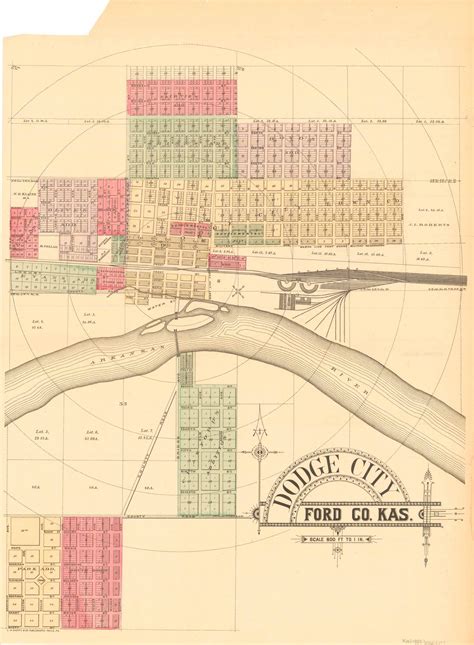 L.H. Evert's 1887 Map of Dodge City, Ford CO., Kansas - Art Source ...