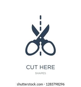 Cut Here Icon Vector On White Stock Vector (Royalty Free) 1283798296 ...