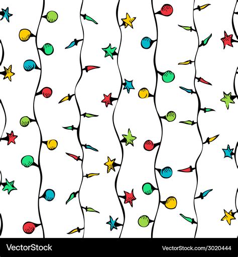 Seamless pattern of christmas lights Royalty Free Vector