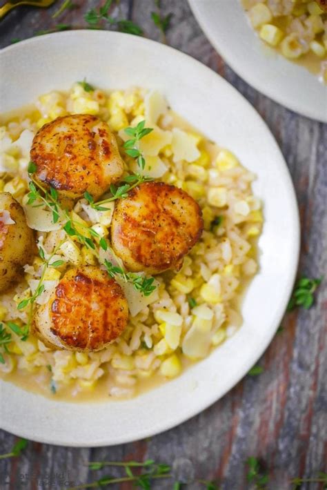 Seared Scallops with Fresh Corn Risotto - What Should I Make For...