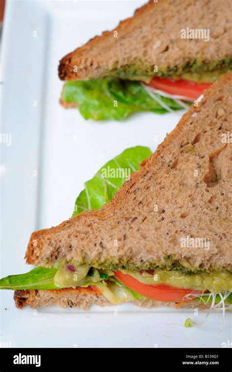 Organic Health Food Whole wheat sandwich Stock Photo - Alamy