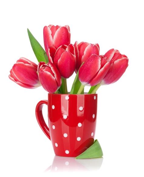 Premium Photo | Red tulip flowers bouquet