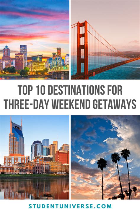 Top 10 destinations for weekend getaways – Artofit