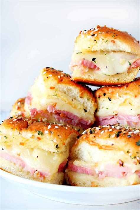 Baked Ham and Cheese Sliders - Crunchy Creamy Sweet