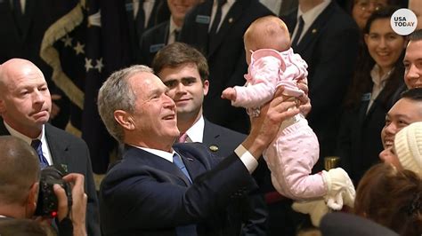 George HW Bush: George W Bush made a surprise visit to the Capitol