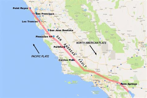 San andreas Fault Line Map California - secretmuseum