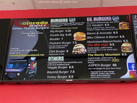 Menu at Colorado Grill restaurant, Fresno, W Shaw Ave #3422