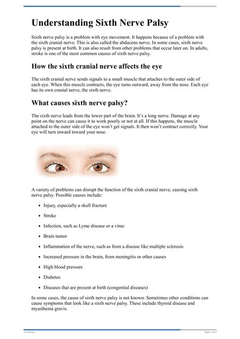 Text - Understanding Sixth Nerve Palsy - HealthClips Online