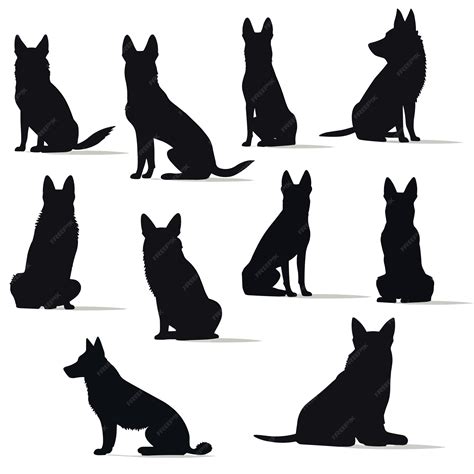 Premium Vector | Dog silhouette sitting tattoo