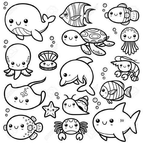 Ocean Animals Drawing Easy