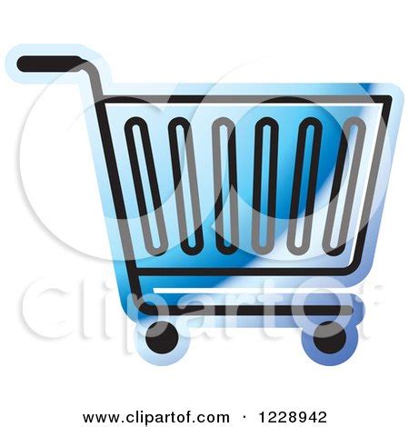 Clipart of a Blue Shopping Cart Icon - Royalty Free Vector Illustration ...