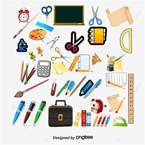 Cartoon School Supplies Hd Transparent, Vector Cartoon School Supplies ...