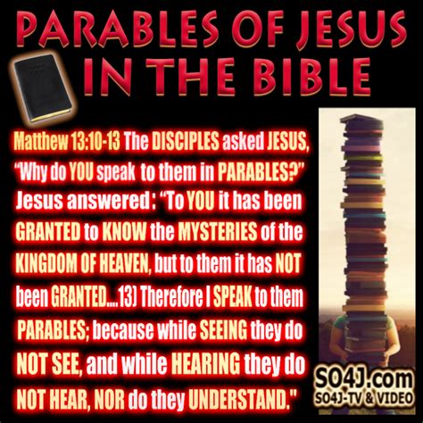 Parables Of Jesus Christ Chart