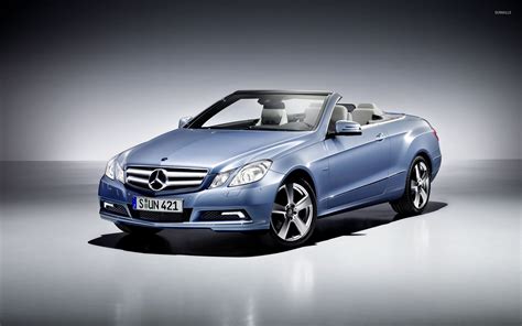 Blue Mercedes-Benz E-Class convertible front side view wallpaper - Car ...