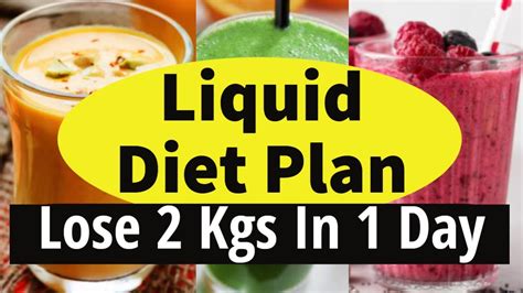 Liquid Diet Plan To Lose Weight Fast 2 Kg in 1 Day | Liquid Diet for ...