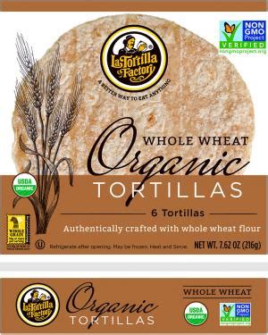 Organic, Non-GMO Tortillas Whole Wheat - La Tortilla Factory