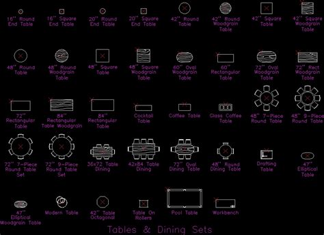 Tables And Dining Sets DWG Block for AutoCAD • Designs CAD