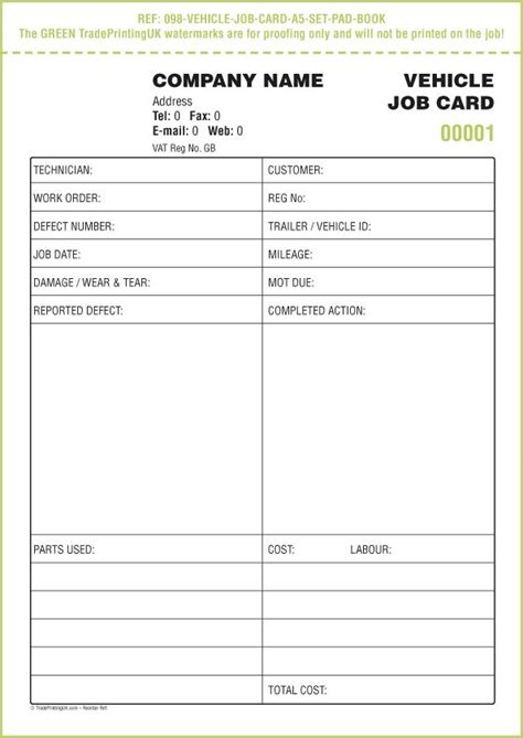 Job Card Templates Excel (3) | PROFESSIONAL TEMPLATES