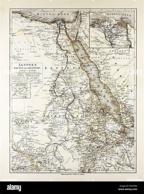 Map of Egypt Sudan 1899 Stock Photo - Alamy