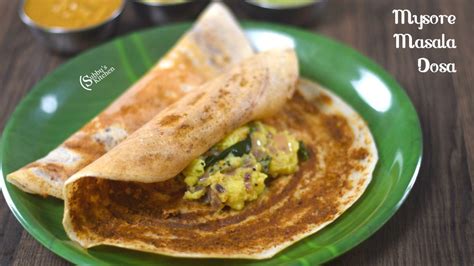 Mysore Masala Dosa Recipe | Karnataka Style Masala Dosa - Subbus Kitchen