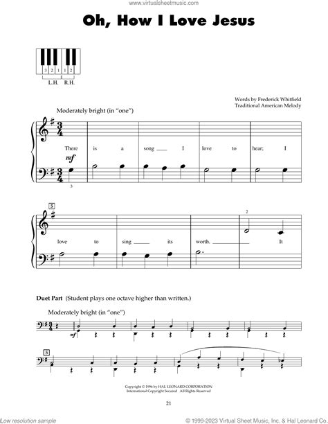 Oh, How I Love Jesus (O How I Love Jesus) sheet music (beginner) for ...