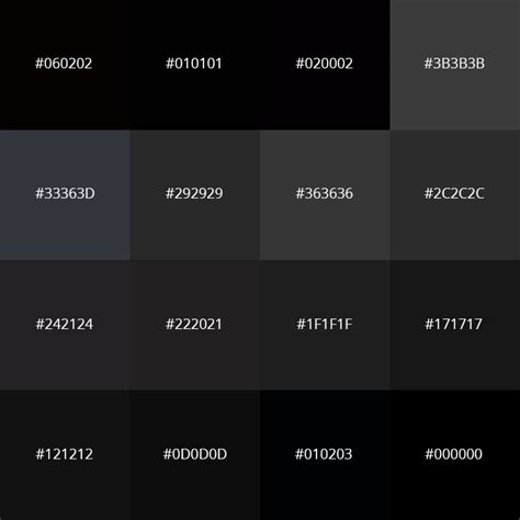 99 Shades of Black Color With Names, HEX, RGB, & CMYK (2024)