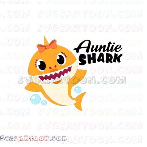 Auntie Shark with Bubbles Shark Family svg dxf eps pdf png | Shark ...