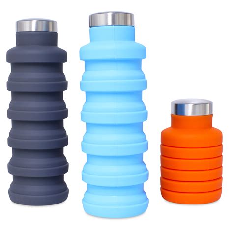 Customised 500ml Collapsible Silicone Bottle With Logo Print Singapore