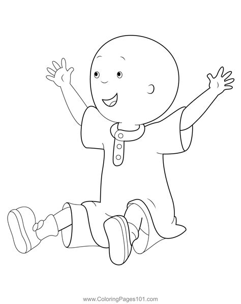 Happy Caillou Coloring Page for Kids - Free Caillou Printable Coloring ...