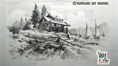 How to draw Pencil Shading Landscape | Pencil Art