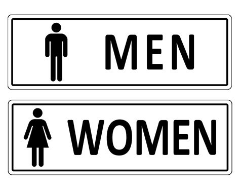 Buy (Set of 2) Restroom Signs for Business - Self-Adhesive Metal Modern ...