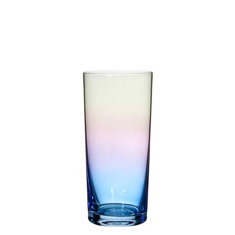 China factory wholesale rainbow shot glass colored highball glasses ...