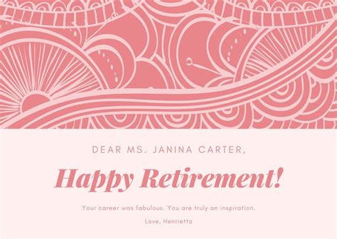 Retirement Card Template