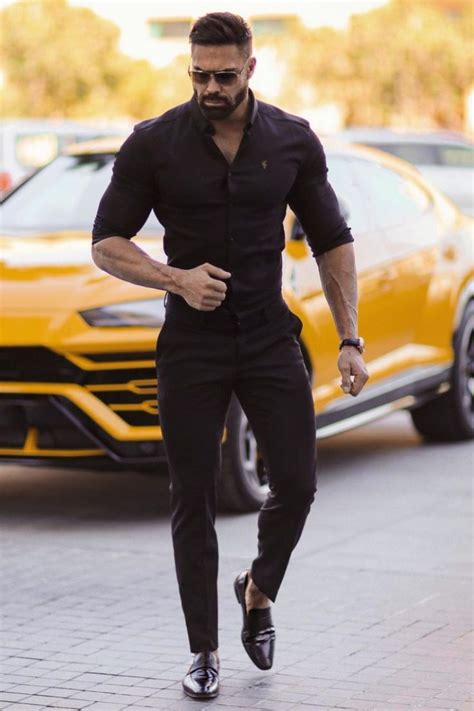 Black on Black Outfit for Men | Black outfit men, Mens outfits, Men ...