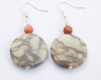 Handmade Natural Gemstone Earrings Turquoise/Red by NokiosJewelry