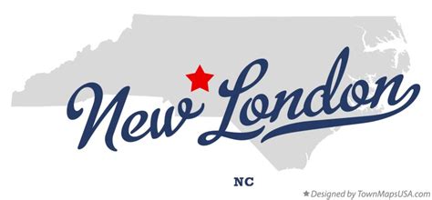 Map of New London, NC, North Carolina